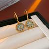 Pendientes Florales Vintage Medievales Bañados en Oro Real Estilo Palacio Pendientes de Zirconia Gota de Aceite Lujo Accesible Pendientes de Gama Alta