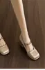 Zapatos Mary Jane Cuadrados de Moda para Mujer, Estilo Nuevo, Tacón Grueso, Boca Baja, Zapatos de Tacón Alto de Moda para Mujer