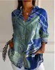 Estación Independiente Transfronteriza Europea y Americana Más Vendido Camisa Larga para Mujer Primavera Verano Otoño Camisa de Hombro Pez Impresión 3D