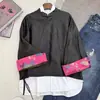 Nueva ropa femenina de estilo chino: blusa de jacquard de seda, diseño nuevo, estilo old-money, de manga larga, elegante, top versátil y capa base