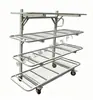Carro para extender tela en fábrica de ropa Placa de hierro enrejada para fábrica de ropa Carro para piezas de corte de tela Estante de exhibición de productos terminados Carro de rotación