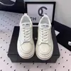 Zapatillas Blancas de Cuero Genuino de Alta Calidad ~26 Estilo Nuevo Estilo Chanel Suela Gruesa Transpirables para Mujer Zapatos Deportivos Casuales Versátiles para Mujer