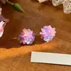 Pendientes Colgantes de Flor con Goteo de Aceite de Aguja de Plata de Verano, Pendientes Dulces y Versátiles Estilo Vacaciones en la Playa, Pendientes Elegantes y de Moda para Mujer