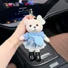 Falda a Cuadros con Adorno de Encaje Llavero de Oso Muñeca de Peluche de Piernas Largas Bolso Cruzado para Niña Colgante para Bolso de Muñeca