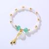 Novo estilo étnico chinês sorte saco jade pulseira retro artístico simples moda bambu pulseira meninas acessórios