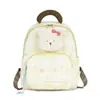 Dulce mochila de cuadros para niñas con un oso de peluche 3D, moderno diseño de doble hombro y ribete de encaje, perfecta para salidas de bebé