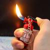ZH adornos creativos extintor pequeño encendedor de llama abierta metal inflable llavero encendedor de cigarrillos juego para fumar venta al por mayor marea