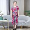 Ropa de verano para mujeres de mediana edad y ancianas, traje de seda de algodón de manga corta, ropa para el hogar de la madre, jersey de algodón artificial para anciana, pijama de la abuela