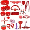 Serie completa de juguetes SM para parejas, incluyendo esposas, accesorios íntimos para el juego en el dormitorio, pinzas para pezones y bolas para sexo oral para adultos