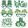Stock Listo de Fábrica Transfronterizo Amazon Xiyin Temu St. Set de Gafas de Decoración para Fiesta Irlandesa del Día de San Patricio