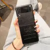 Adecuado para hombres de negocios TikTok Red social mismo cuero Samsung Zflip3 funda para teléfono de pantalla plegable F7110