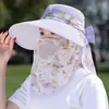 Chapéu de Aba Larga, Chapéu de Sol de Verão, Chapéu Cachecol de Proteção UV Facial para Mulheres, Chapéu para Ciclismo ao Ar Livre, Chapéu para Colheita de Chá