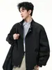 Chaqueta bomber Harrington roja de cuello alto, cortavientos funcional de estilo americano para hombre, moderna para primavera/otoño, para deportes al aire libre