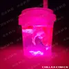 Adesivos Luminosos para Copos, Porta-Copos de Limão para Chá Feitos à Mão com Luzes, Adesivos para Porta-Copos com Luzes de Balão Coloridas LED Piscantes Redondas