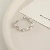 Anillo de Flor de Perla Estilo Coreano para Mujer, Diseño de Nicho Vintage Ins, Moda de Lujo de Alta Gama, Anillo Apilable