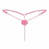 Comércio Exterior Europa e Estados Unidos Sexy Calcinha Massageadora de Pérolas T-pants Roupa Íntima em Formato T Rosa Cintura Baixa Aberta Transparente Tentação Feminina 2143