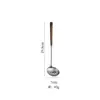 Espátula y Cuchara de Acero Inoxidable 304 con Mango de Madera de Nogal, Utensilios de Cocina para Uso Doméstico, Espátula Anti-quemaduras, Espumadera para Olla Caliente, Espátula para Champiñones