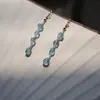 Pendientes de Perla Aguamarina Conformes Clip de Oreja Accesorios Hanfu Estilo Chino Antiguo Estilo Nacional Nuevo 2024 Regalo de Tanabata