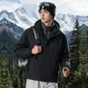 Chaqueta de montaña cortavientos desmontable 3 en 1 para mujer Two Trees con forro de plumón, chaqueta de plumón 90% de plumón de pato blanco