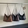 Bolso tote cruzado retro de cuero suave casual de gran capacidad para mujer, bolso de hombro versátil simple y elegante de otoño