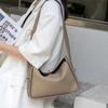 2024 Fabricante de Bolsos Madre e Hija Venta al por Mayor Bolso de Hombro Único para Mujer Bolso de Mano de Cuero Genuino de Primera Capa Bolso Cubo de Piel de Vaca Bolso Cubo de Cuero Genuino