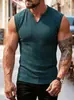 Regata de malha com listras verticais para fitness e esportes, slim fit, masculina, gola V, ombro largo, estilo americano, para comércio exterior europeu e americano, verão