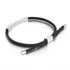 Comercio electrónico transfronterizo Europa y Estados Unidos pulsera de pareja de acero de titanio acero inoxidable cuerda tejida a mano pulsera de acero inoxidable personalización de grabado