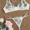 Lencería Sexy Nuevo Conjunto de Dos Piezas de Ropa para el Hogar Europea y Americana Conjunto de Pijama de Encaje de Tres Puntos a la Moda y Cómodo