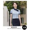 Camisa blanca profesional de cuello mao para mujer, traje de verano de manga corta, catering, camarero, hotel, recepción, ropa de trabajo, camisa al por mayor