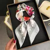 Nuevo Pañuelo de Seda Estampado de Flores de Cadena, Chal de Alta Gama, Bufanda para el Cuello con Protección Solar, Pañuelo para la Cabeza, Pañuelo para Mujer