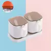 Set de Cajas de Condimentos con Múltiples Compartimentos para Cocina Casera, Popular Combinación de Frascos de Sal en Línea con Cuchara para Azúcar, Glutamato Monosódico y Sal