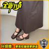 Zapatos Mary Jane Gruesos de Punta Cuadrada Suaves Estilo Hada para Mujer, Nuevo Modelo Primavera 2025 con una Sola Correa y Tacón Medio, de Moda