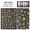 Adesivos de Unha de Natal com Glitter Dourado Adesivos Planos Boneco de Neve Natalino DIY Acessórios para Nail Art Estilo Dh