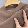 Camiseta cálida de manga larga para hombre de color sólido Ropa de otoño e invierno para hombre Ropa de otoño e invierno Forro polar con cuello medio alto Camiseta base