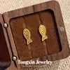 Aretes vietnamitas pequeños de pez dorados con escamas brillantes, aretes de pez dorado elegantes y auspiciosos para mujer, venta al por mayor
