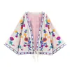 Otoño 2026 Nuevo Moda Callejera Femenina Europea y Americana Bordado Floral Holgado Chaqueta w098 1074