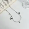 Collar Doble con Mariposa de Perlas Estilo Francés para Mujer, Dulce Estilo Festivo, Cadena para Clavícula Personalizable, Elegante Accesorio de Diseño de Lujo Ligero