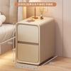Mesita de noche pequeña, sencilla y moderna, de madera maciza, estilo crema, para dormitorio