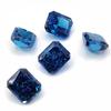 5A bisel rectangular azul real broca de alto carbono corte flor de hielo circonita artesanías collar joyería accesorios para broca de uñas al por mayor