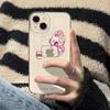 Funda para teléfono Apple 16/15Pro iPhone11 con cobertura total, diseño de perro Parchal con dibujos animados, pareja bostezando y gato KT