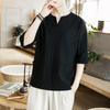 Camiseta Bordada de Manga Corta Estilo Tang para Hombre Tallas Grandes Extensas Moderna para Hombre Gordo Holgada Cuello en V Media Manga Verano Vintage Estilo Chino