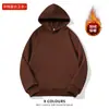 Blusões com Capuz Espessos Forrados com Fleece de Algodão Chinês 420g para Homens e Mulheres, Moletons de Cor Pura, Uniformes de Classe Soltos, Roupas de Trabalho Estampadas