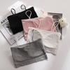 Ropa interior de verano sin tirantes, anti-correr, ligera, fruncida en el pecho, camisola, base de sujetador para mujer, anti-correr, ligera, hermosa espalda