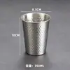 Taza de Agua de Acero Inoxidable 304, Vaso de Cerveza de una Sola Capa, Vaso para Enjuague Bucal de Bebidas Frías, Vaso para Jugos, Taza de Té para Comedor, Grabado, Grado Alimenticio