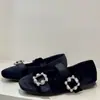 Zapatos Planos para Mujer Estilo Francés 2026, Zapatos de Ballet para el Trabajo, Zapatos de Noche, Correa Única con Hebilla de Pedrería, Zapatos Mary Jane para Mujer