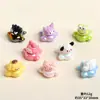 Animal de resina tridimensional con baño de metal Sanrio avión lindo accesorios de joyería diy adornos pequeños de escritorio para coche muñeca