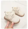 Botas para bebé niña, botas de nieve, zapatos de algodón afelpado, zapatos para niños, botas estilo Martin Chanel, botines cortos para niño pequeño, botas de cuero para niñas