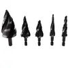 Broca Escalonada de Acero de Alta Velocidad de Cuatro Canales Transfronteriza Imperial de 3 Piezas con Vástago Hexagonal Juego de 5 Piezas Broca Escalonada en Blanco y Negro Broca Escariadora