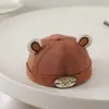 Sombrero de cubo de punta estilo coreano ins para niños pequeños con diseño de cachorro, sombrero de pescador cálido, sombrero exterior versátil y lindo para niños y niñas