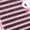 Pestañas Postizas Segmentadas DIY Transfronterizas 30D Gruesas Paquete Mixto 10 Filas Gran Capacidad Venta al por Mayor Extranjera Pestañas Postizas de Racimo Termofusibles
